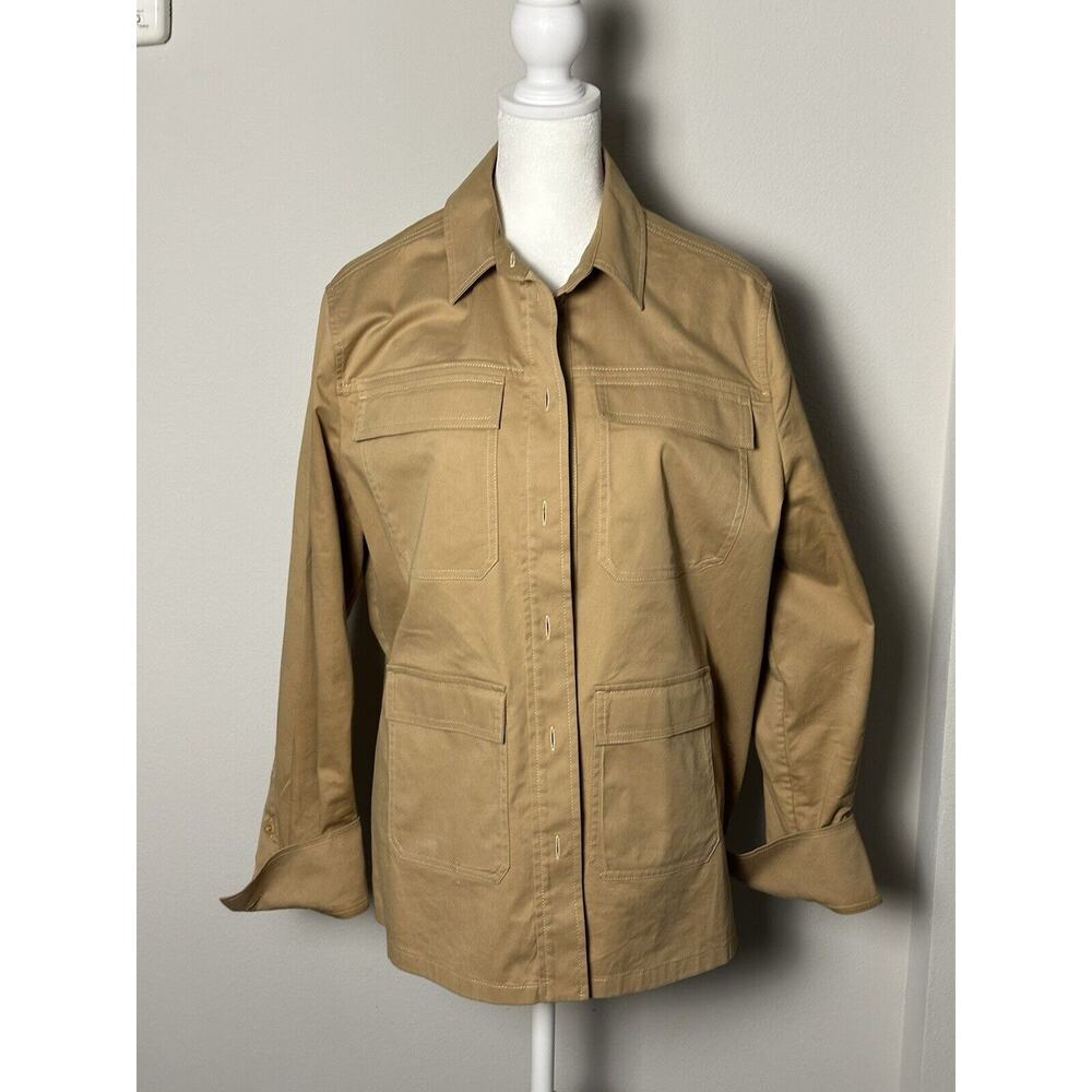 COS Women's Twill Utility Shirt Women’s‎ Jacket Blouse Top Tan Beige Size 10